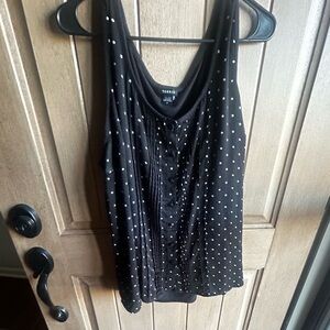 Sleeveless Blouse, Black w/ White Stars, Size 3, Torrid